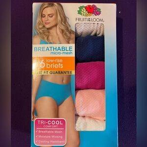 Fruit of the Loom Breathable Micro-mesh Plus Women’s Low-rise Briefs - Size 9